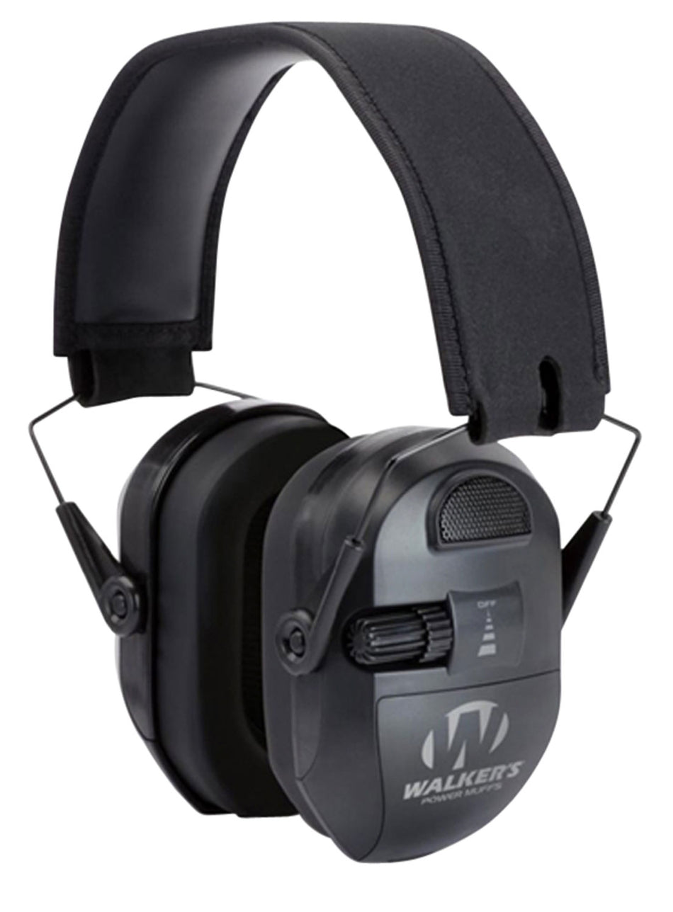 Walker's Ultimate Power Electronic Muff 26NRR Compact Folding Over-the-Head Black