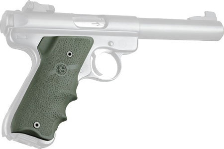 Hogue Overmolded Rubber Grip with Finger Grooves Ruger MK II/III OD Green