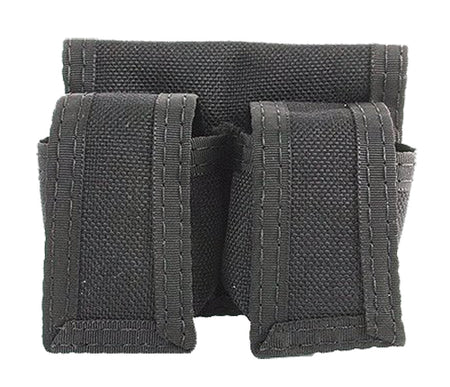 HKS Double Speedloader Case Black Cordura Hook & Loop for .22 LR/.38 Spl/.357