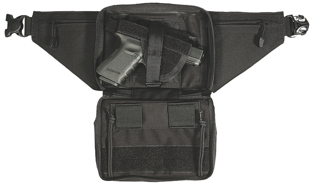Blackhawk Concealed Carry Fanny Pack Holster Black Cordura Belt Loop Universal Small to Large Autos & Revolvers Ambidextrous