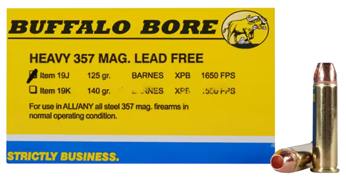 Buffalo Bore BUFFALO-BARNES LEAD-FREE HEAVY .357 Magnum 125 grain Barnes VOR-TX XPB Lead-Free ammunition