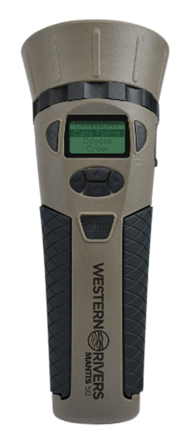Western Rivers Mantis 50 Compact Electronic Game Call, Pivoting Legs, Brown Polymer