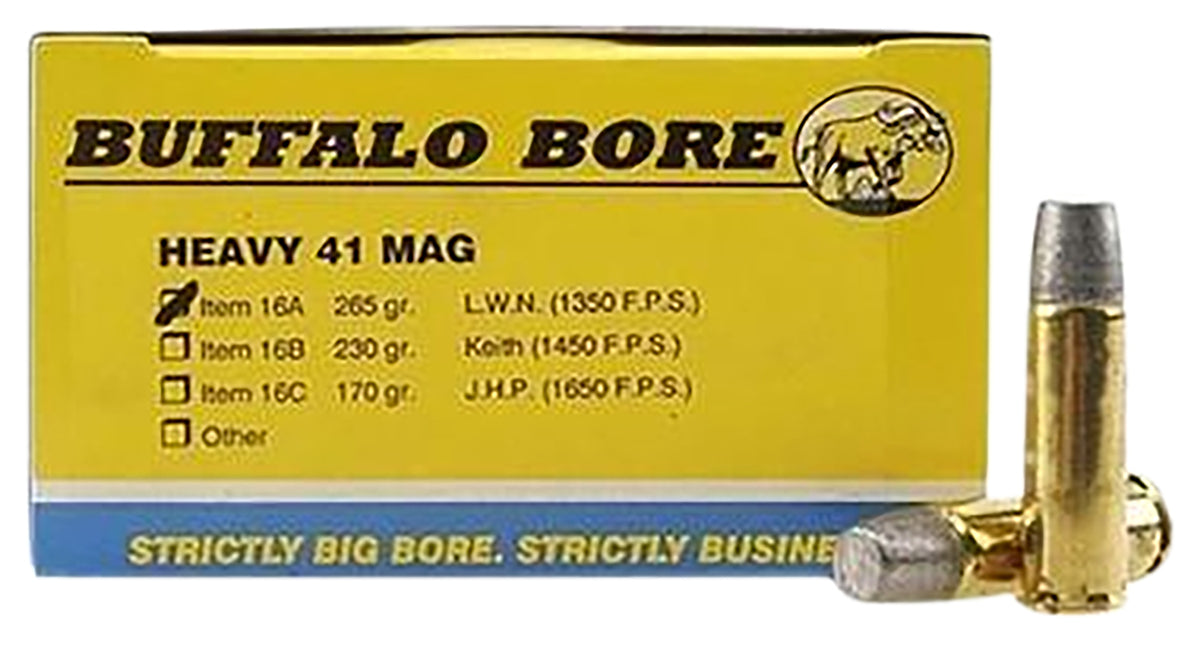 Buffalo Bore Heavy Hard Cast Lead 265 Grain .41 Remington Mag 1350 fps