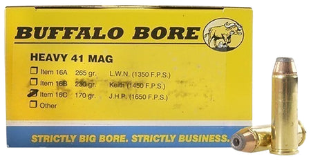 Buffalo Bore Heavy .41 Remington Mag 170 grain Jacketed Hollow Point ammunition
