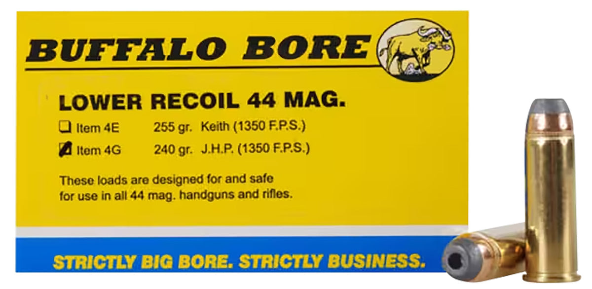 Buffalo Bore Low Recoil .44 Magnum 240 grain Jacketed Hollow Point ammunition