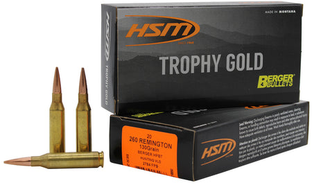 HSM Trophy Gold Berger Hunting VLD Match 130 Grain .260 Remington 2784 fps
