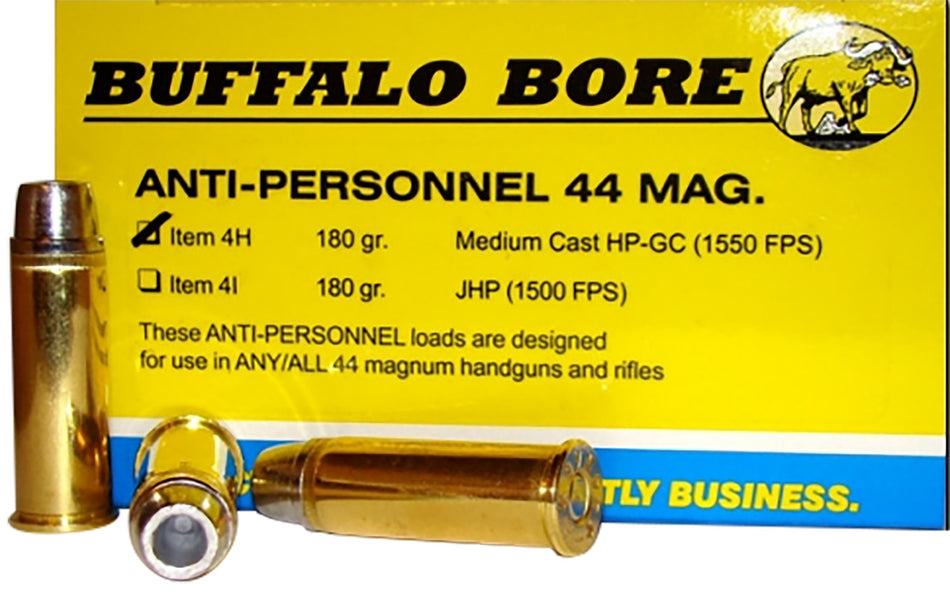 Buffalo Bore Anti-Personnel .44 Magnum 180 grain Medium Cast Hollow Point ammunition