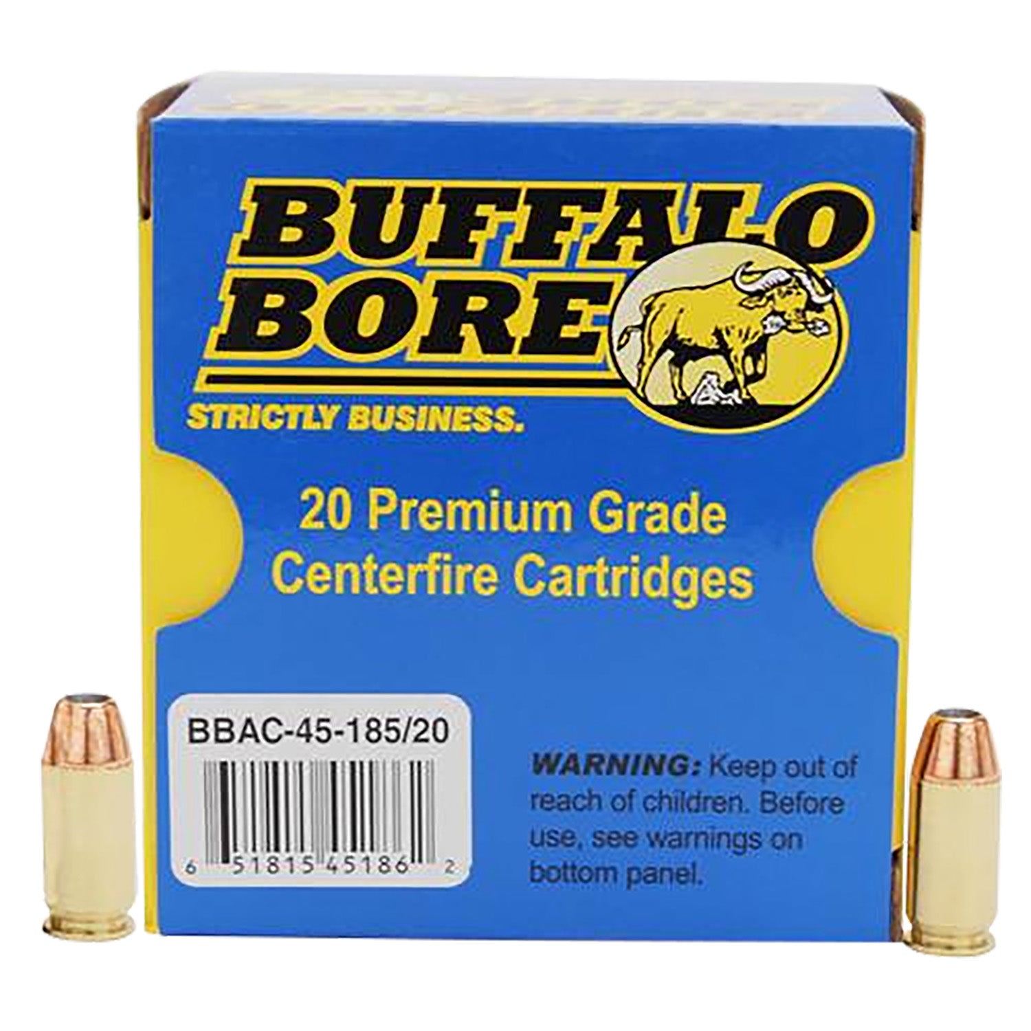 Buffalo Bore Personal Defense .45 ACP/Auto 185 grain Jacketed Hollow Point ammunition