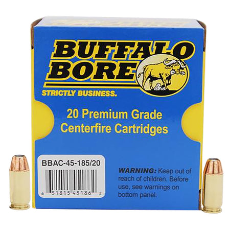 Buffalo Bore Personal Defense .45 ACP/Auto 185 grain Jacketed Hollow Point ammunition
