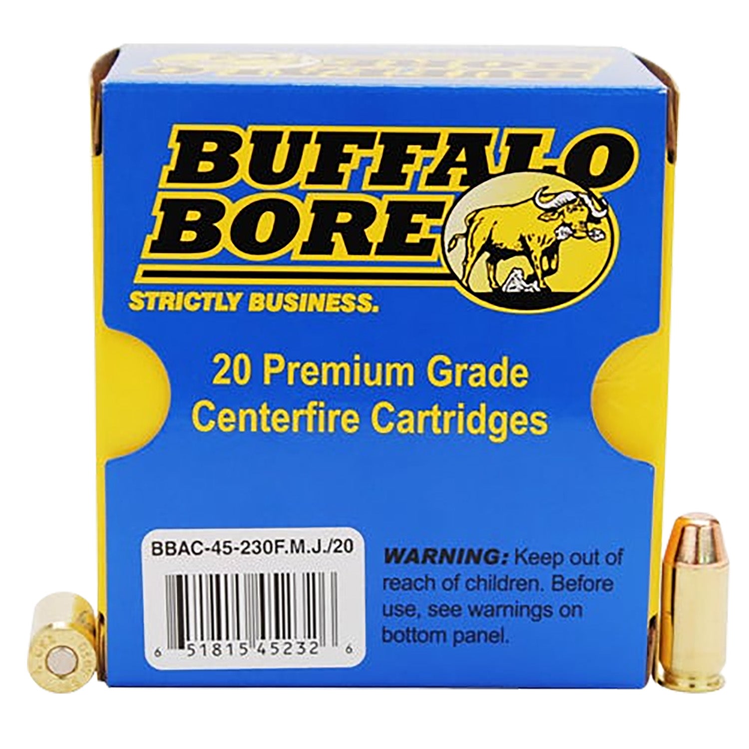Buffalo Bore Personal Defense .45 ACP/Auto 230 grain Full Metal Jacket Flat Nose ammunition
