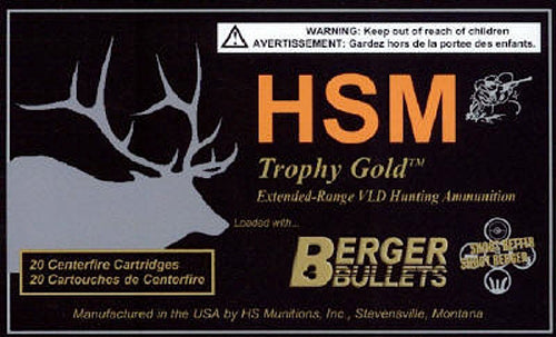 HSM Trophy Gold .300 H&H Mag 185 grain Berger Hunting VLD Match ammunition