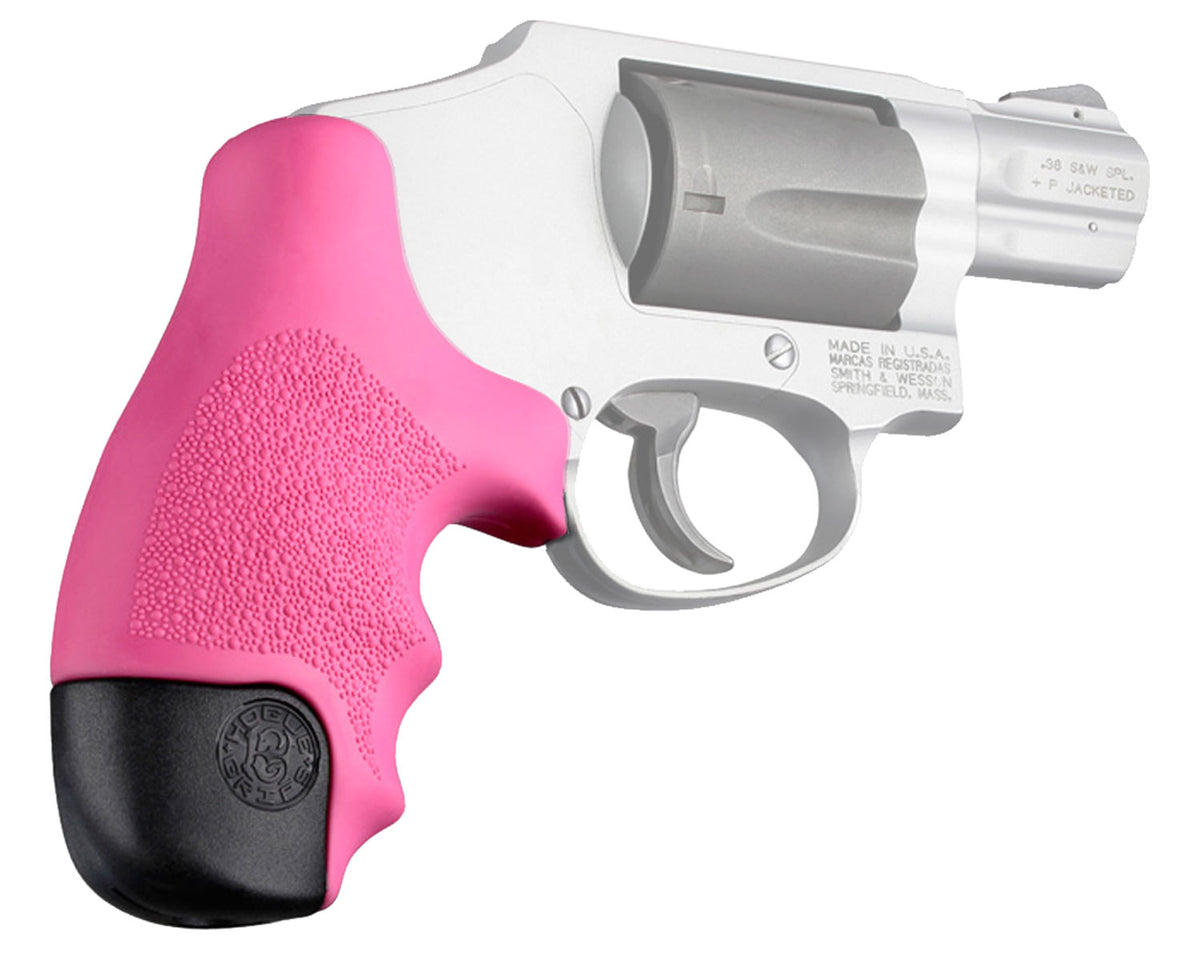 Hogue 60027 S&W Centennial Round Butt and Bodyguard Cobblestone Pink OverMolded Tamer Grip