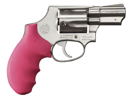 Hogue 67007 Taurus 85 Cobblestone Pink Rubber Monogrip OverMolded with Finger Grooves