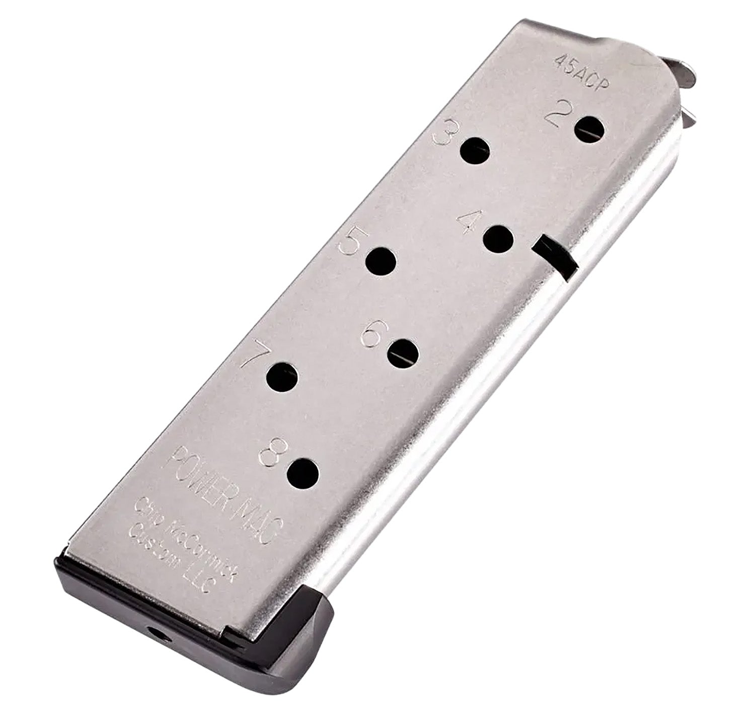 CMC Power Mag 8rd .45 ACP 1911 Officer Size Black Stainless Steel Pistol Magazine