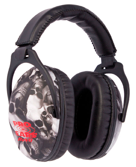 Pro Ears ReVO Over-the-Head Passive Earmuff 26dB Black Skull Pattern Youth 1 Pair