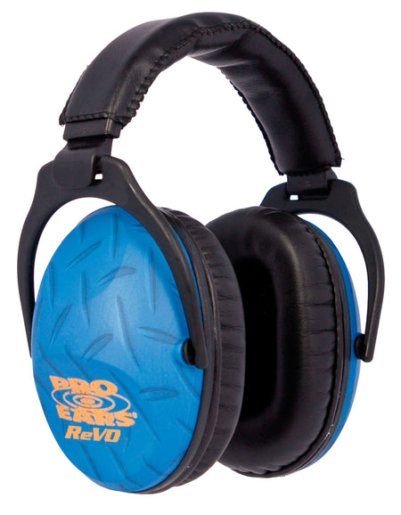 Pro Ears ReVO Over-the-Head Passive Earmuff 26dB Black Blue Diamond Plate Pattern Youth 1 Pair