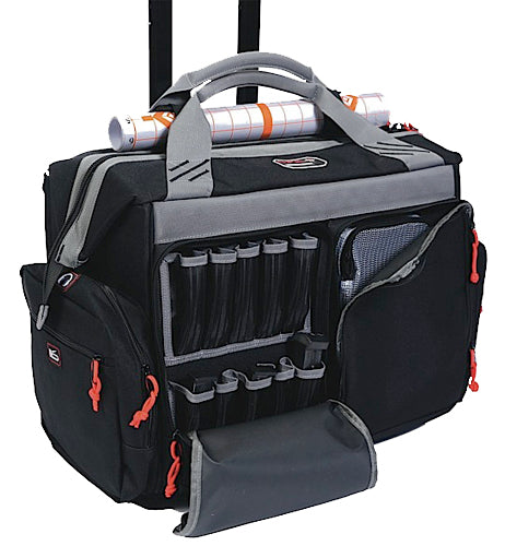 GPS 2215RB Rolling Range Bag Black Canvas 4-Handgun Capacity with Telescoping Handle
