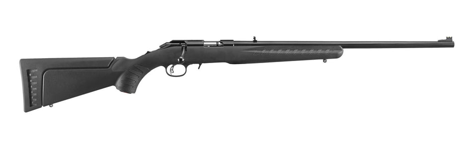 Ruger 8321 American Rimfire Full Size 22 WMR 9+1 22" Satin Blued Steel Barrel & Alloy Steel Receiver w/Integral Scope Mount, Black Fixed Synthetic Stoc Right Hand