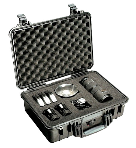 Pelican Protector 1500 Handgun Rolling Hard Case Black Polypropylene Foam