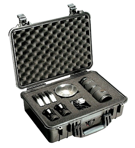 Pelican Protector 1500 Handgun Rolling Hard Case Black Polypropylene Foam