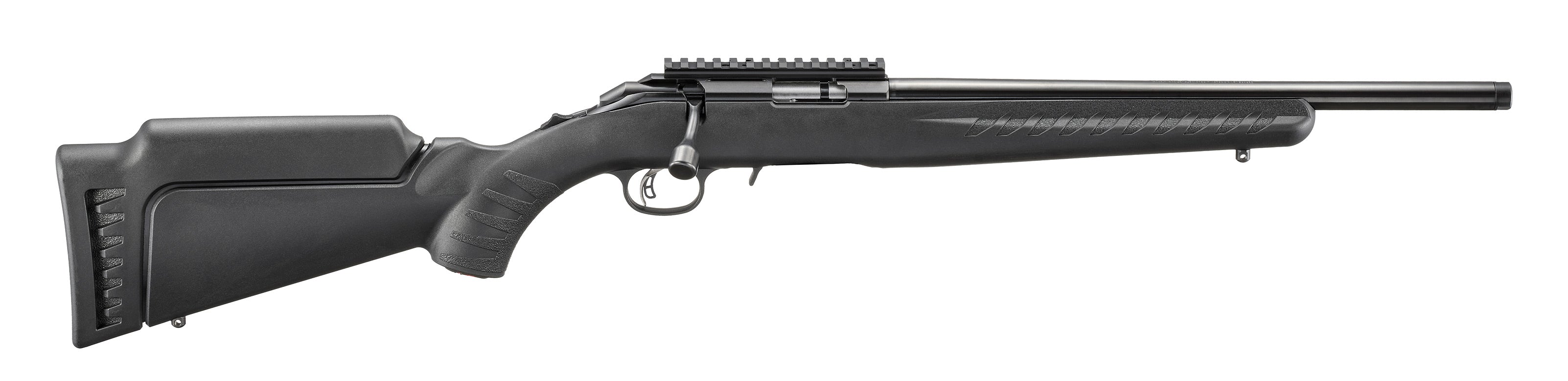 Ruger American 22 LR 10+1 16.10" Satin Blued Threaded Barrel, Satin Blued Alloy Steel Receiver w/Picatinny Rail, Black Adj LOP Synthetic Stock