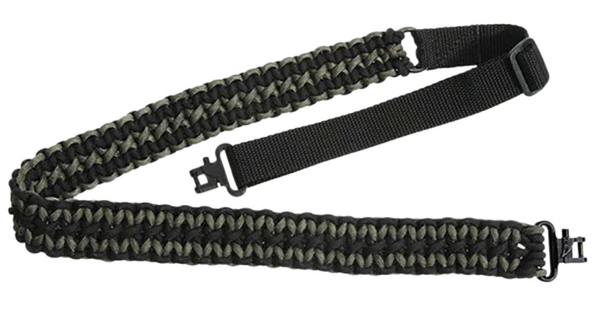 Outdoor Connection Paracord Rifle/Shotgun Sling Adjustable 43" Black/Green 1" Width