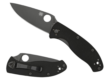 Spyderco Tenacious Folding Pocket Knife C122GBBKPS 3.39" Part Serrated Black Matte 8Cr13MoV Blade Black G10 Handle