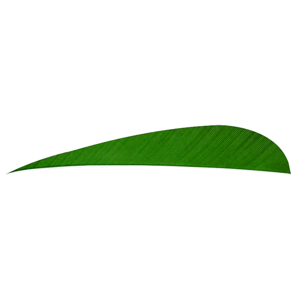 Trueflight 4-Inch Green RW Parabolic Feathers 100 Count