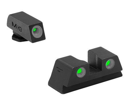 Meprolight Tru-Dot Fixed Tritium Front & Rear Night Sight Set Black Frame for Glock Model 42