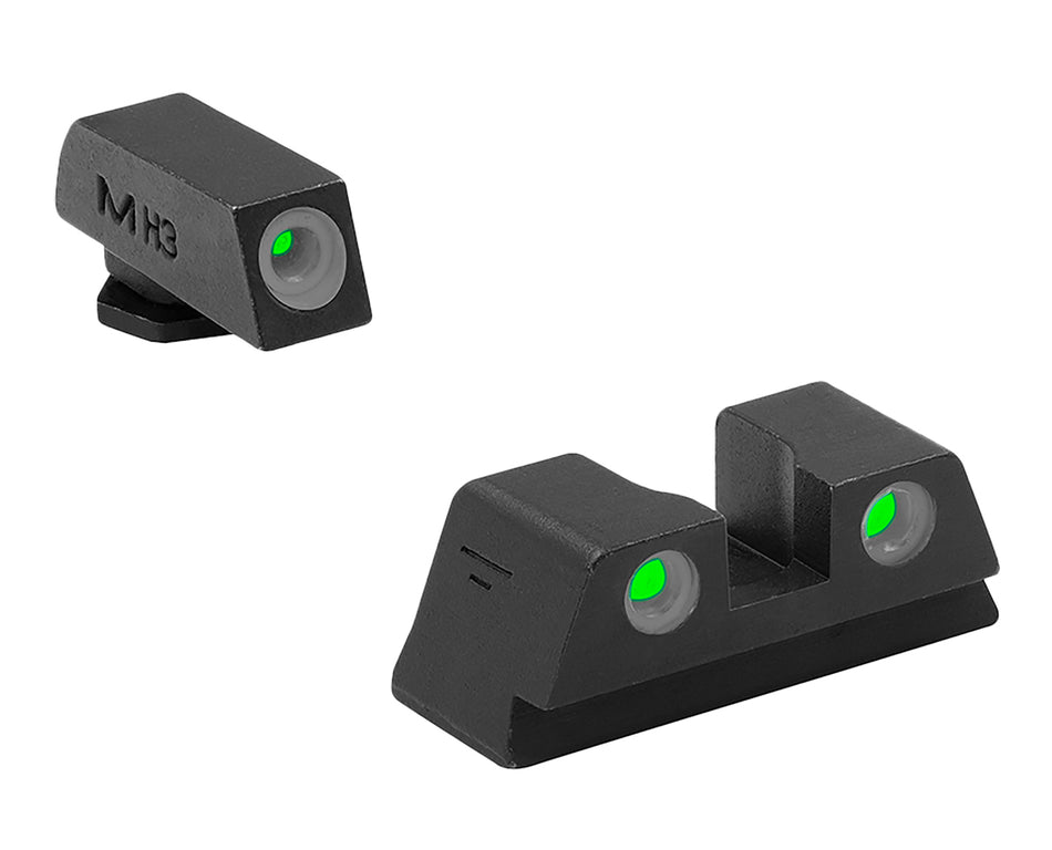 Meprolight Tru-Dot Fixed Tritium Front & Rear Night Sight Set Black Frame for Glock Model 42