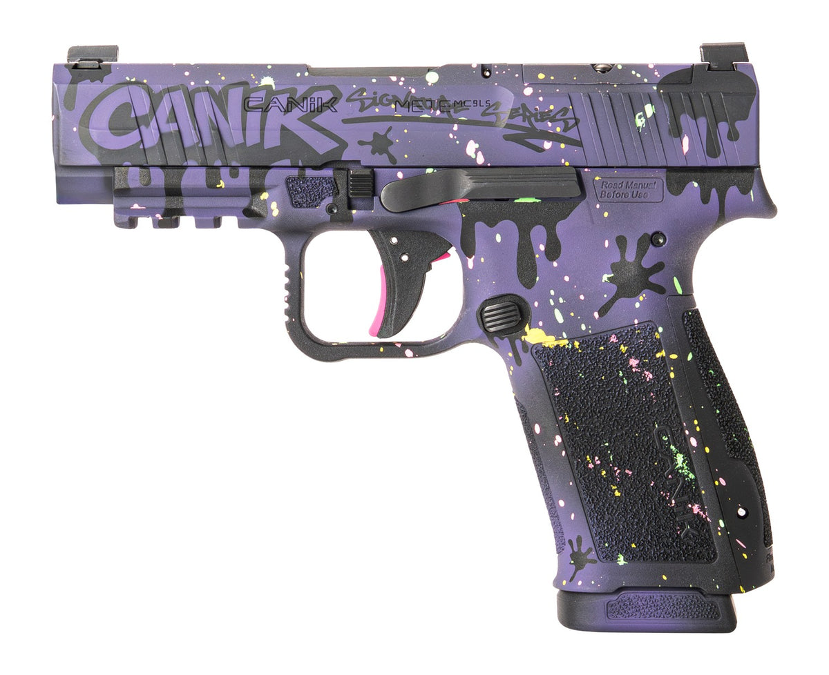 Canik HG7896DRP-N Mete MC9LS Signature Midnight Drip 9mm Luger 17+1 3.64" Optic Ready/Serrated Slide, Polymer Frame w/Picatinny Rail