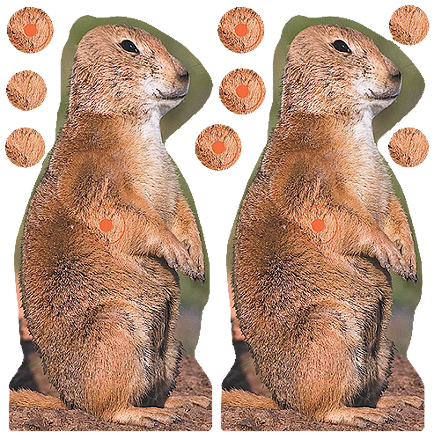 Birchwood Casey Shoot-N-C 8" Prairie Chuck Reactive Self-Adhesive Paper Target Brown 12 Per Pack