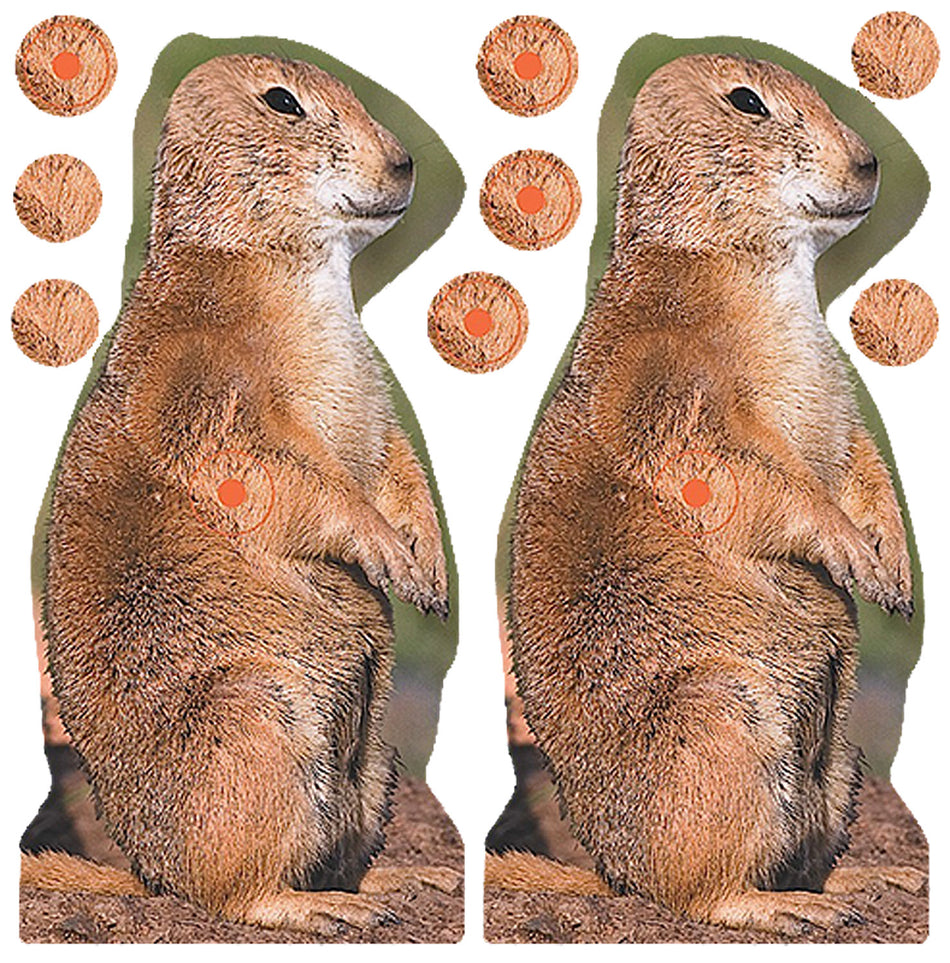 Birchwood Casey Shoot-N-C 8" Prairie Chuck Reactive Self-Adhesive Paper Target Brown 12 Per Pack