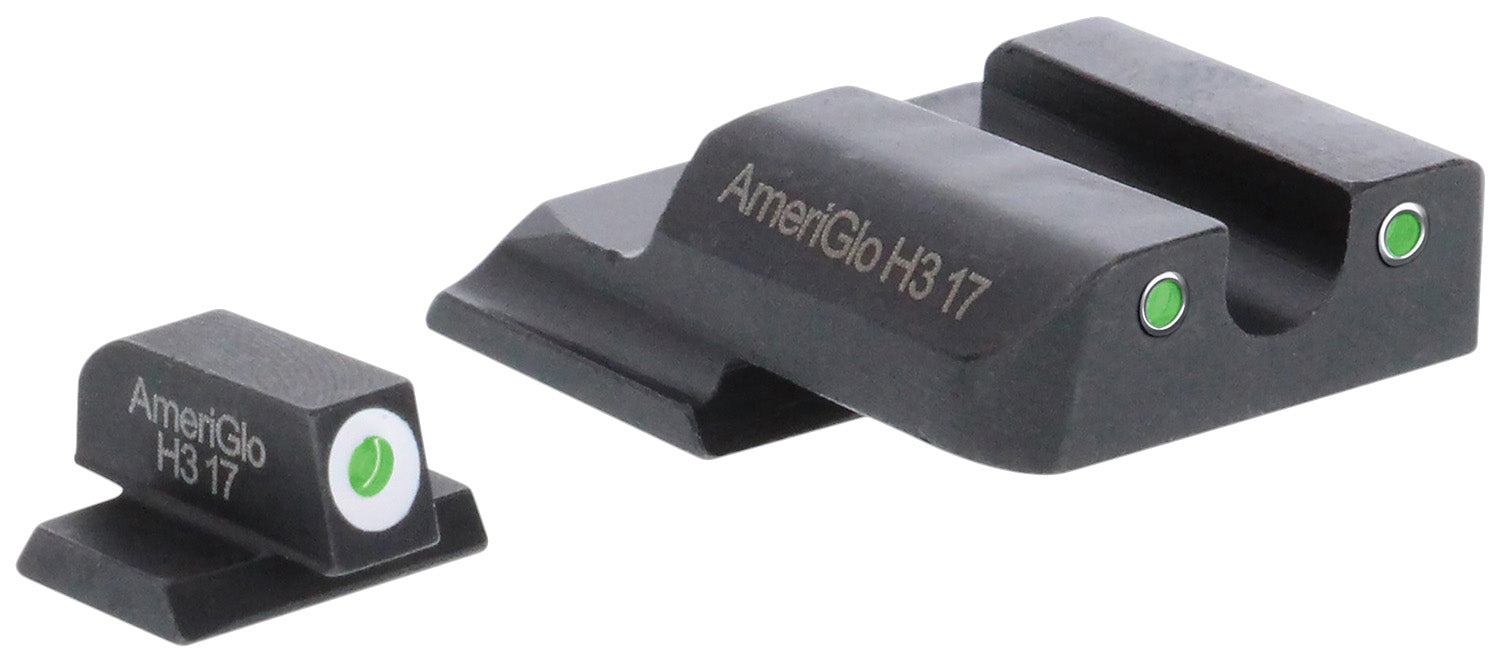 AmeriGlo SW145 Green Tritium Classic Sight Set - Fits Smith & Wesson M&P Shield