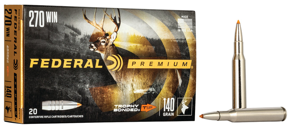 Federal Premium Trophy Bonded Tip 140 Grain .270 Winchester 2950 fps