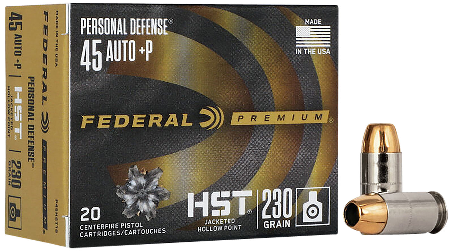 Federal Premium Personal Defense HST Jacketed Hollow Point 230 Grain .45 ACP/Auto 950 fps