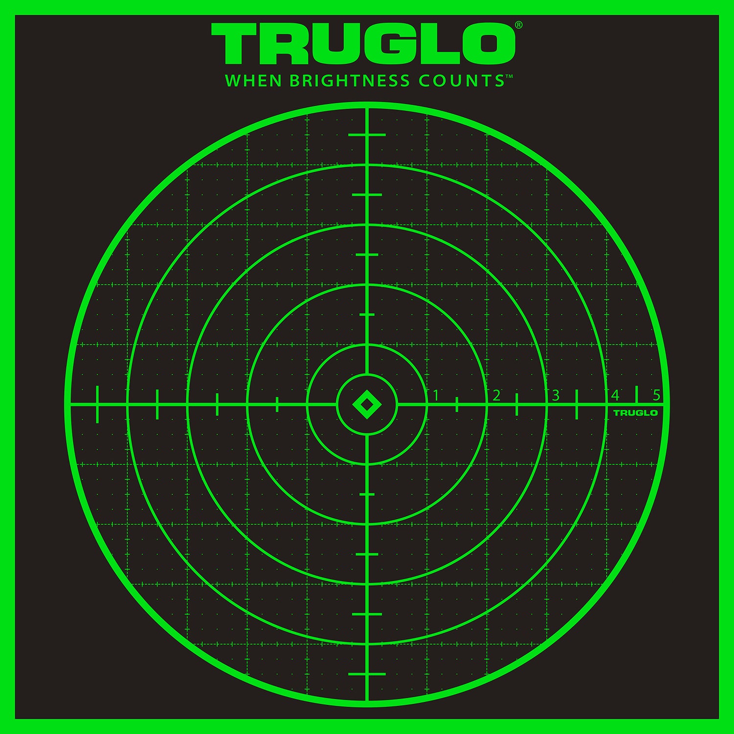 TruGlo TG10A6 Tru-See Self-Adhesive Green Halo Grid Bullseye Paper Targets 6 Pack
