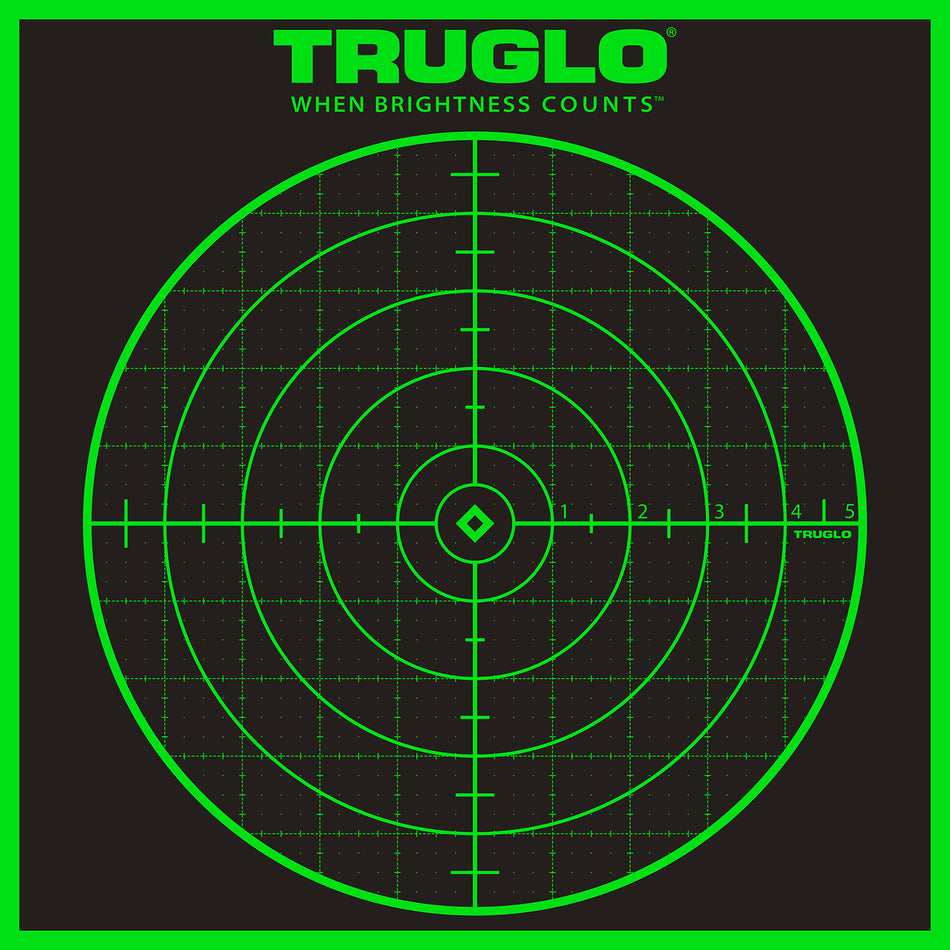 TruGlo TG10A6 Tru-See Self-Adhesive Green Halo Grid Bullseye Paper Targets 6 Pack