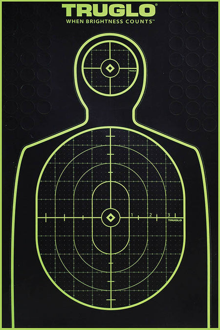 TruGlo TG13A6 Tru-See Self-Adhesive Green Halo Handgun Silhouette Paper Targets 6 Pack