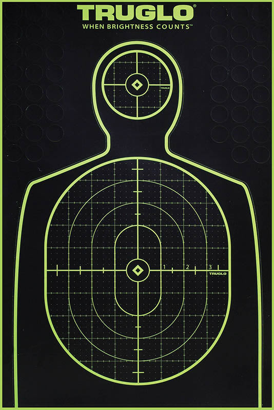 TruGlo TG13A6 Tru-See Self-Adhesive Green Halo Handgun Silhouette Paper Targets 6 Pack