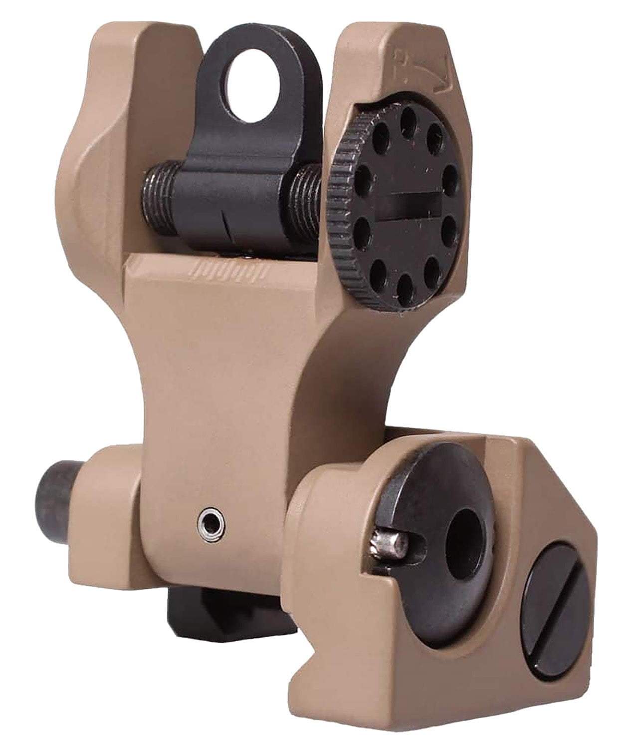 Troy Ind Rear Folding BattleSight Round FDE Finish for AR-15 Rifles