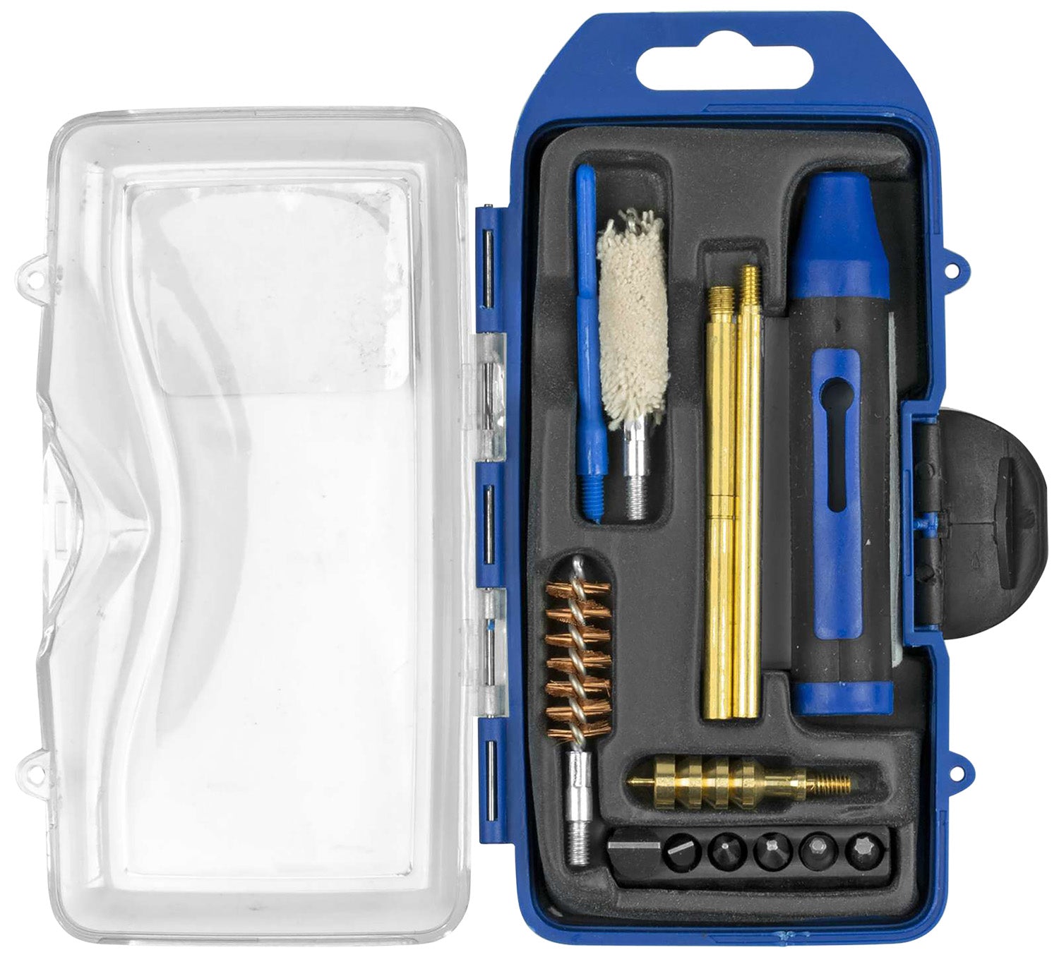 GunMaster DAC GM45P Pistol Cleaning Kit 44 & 45 Caliber, 14 Pieces Black/Blue