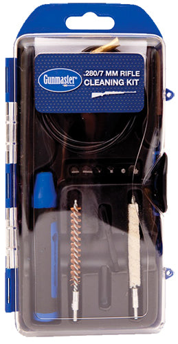 GunMaster DAC 7mm 280 Cal Rifle Cleaning Kit, 12 Pieces Black/Blue Case