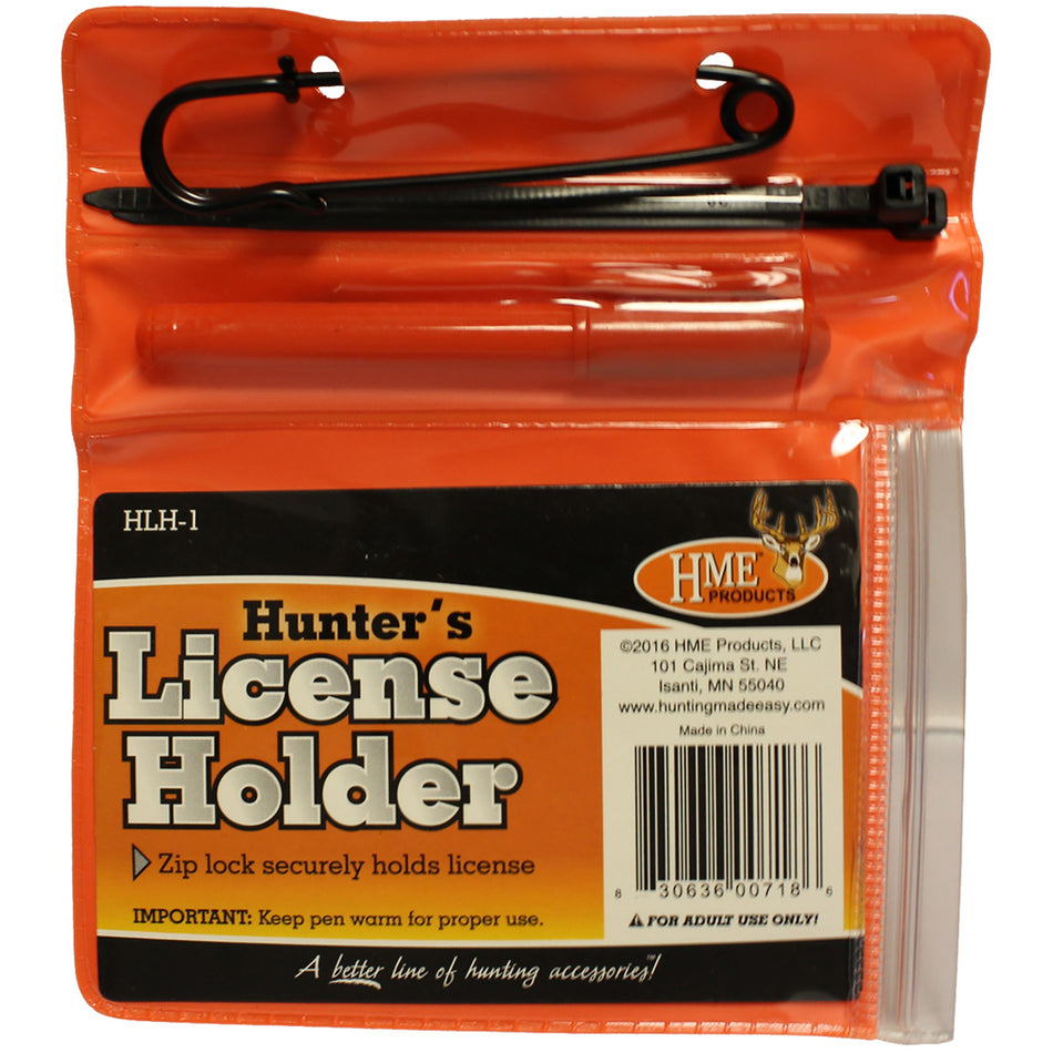 HME Combo Hunting License Holder Including Pen and Zip Ties