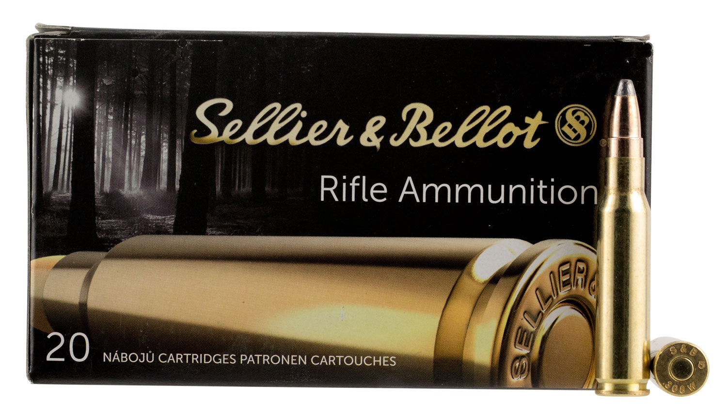Sellier and Bellot Rifle .308 Win / 7.62x51mm 180 grain Soft Point Cut-Through Edge ammunition