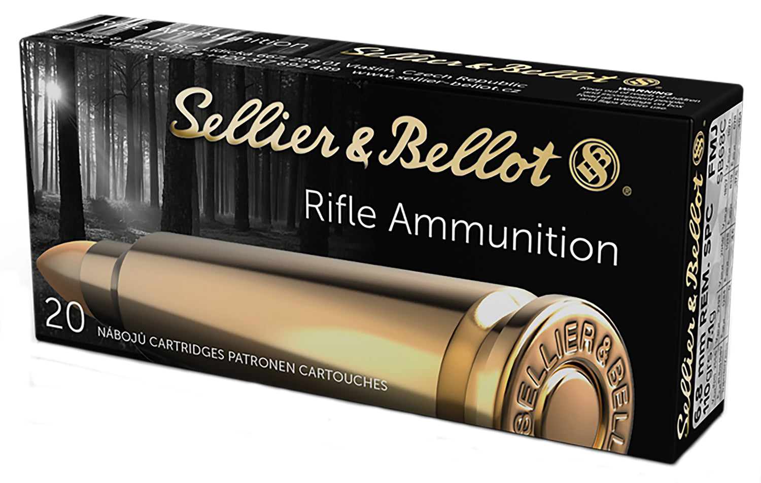 Sellier & Bellot (S&B)  Full Metal Jacket 110 Grain 6.8 Remington SPC 2556 fps