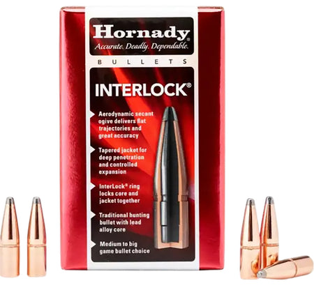 Hornady InterLock 7mm .284 162gr Boat Tail Spire Point Bullets 100/Box