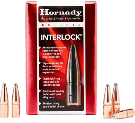 Hornady InterLock 30 Cal .308 165 gr Soft Point Bullets 100 Per Box