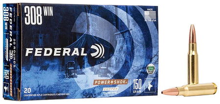 Federal PowerShok Copper Hollow Point 150 Grain .308 Win / 7.62x51mm 2820 fps