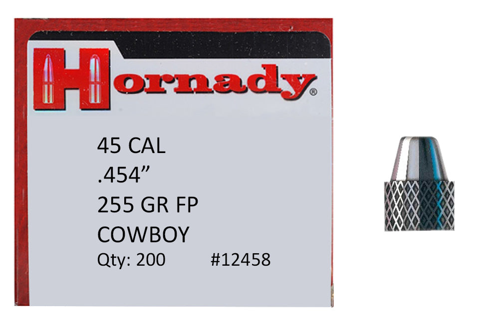 Hornady Frontier Lead 45 Cal .454 255 gr Flat Point Cowboy Bullets 200/Box